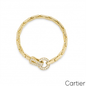 Cartier Yellow Gold Diamond Agrafe Bracelet